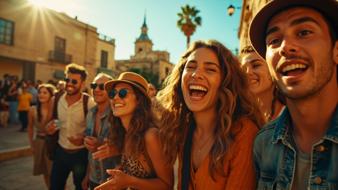 Groupe jeunes en Espagne pour un voyage  
Jeunes en excursion organisée en Espagne