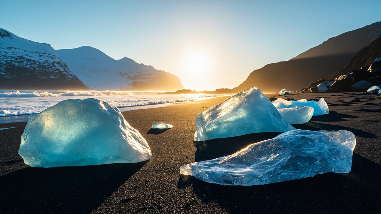 1 Plage de diamants en Islande  
2 Cote scintillante en Islande