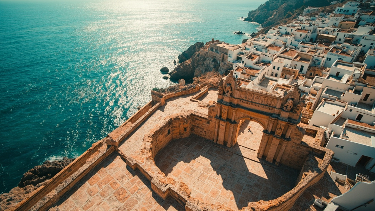 Vue de Dalt Vila sur Ibiza  
Forteresse ancienne de Dalt Vila